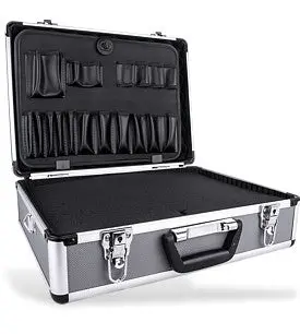 Tork Craft Heavy-Duty Aluminum Tool Case — 45.5 × 33 × 15.2 Cm With Dividers & Foam 1