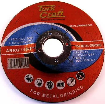Tork Craft Heavy-Duty Steel Grinding Disc – 115 × 6.0 × 22.2 Mm 1