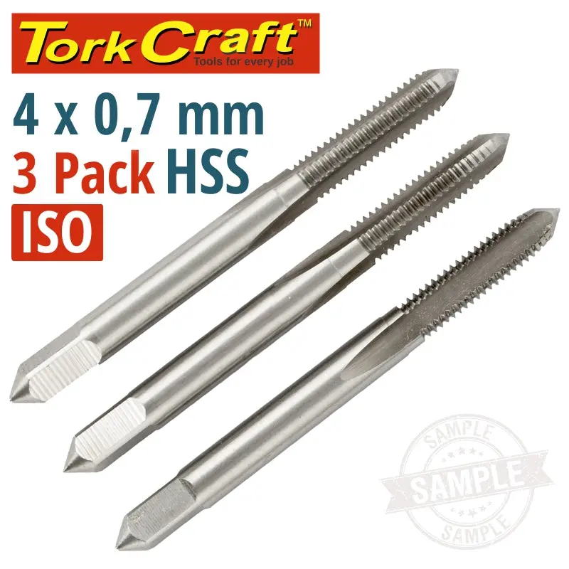 Tork Craft Hss Metric Tap Set – M4×0.7 Mm (Iso), 3-Pack 1