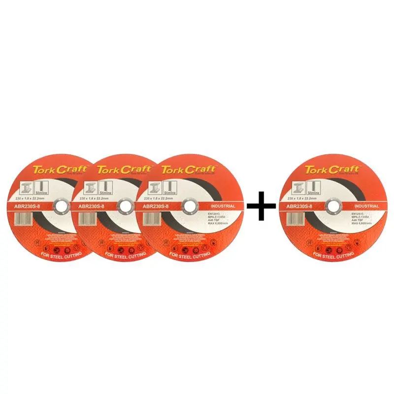Tork Craft Industrial Cutting Disc – 230 X 1.8 X 22.2Mm, Metal-Cut, Free 3+1 Offer 1