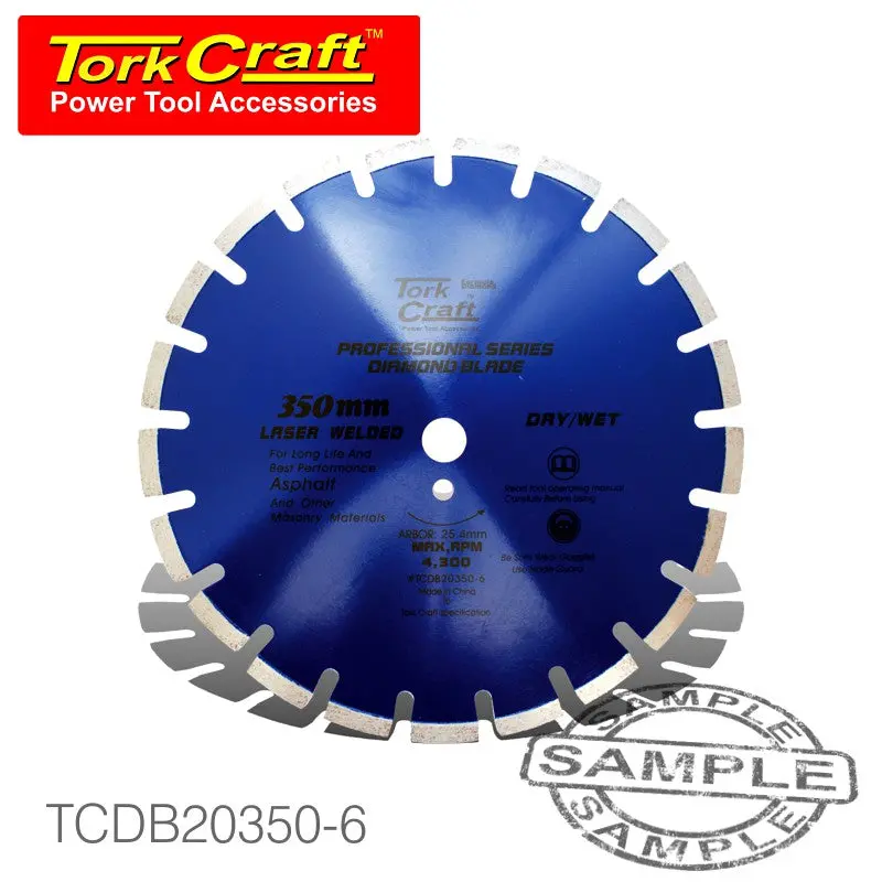 Tork Craft Laser-Welded Diamond Blade For Asphalt – 350X25.4Mm Segmented Rim 1