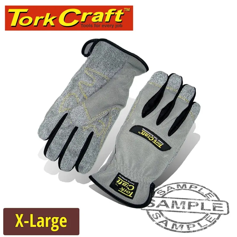 Tork Craft Mechanics Glove – X-Large, Synthetic Leather Palm & Spandex Back 1
