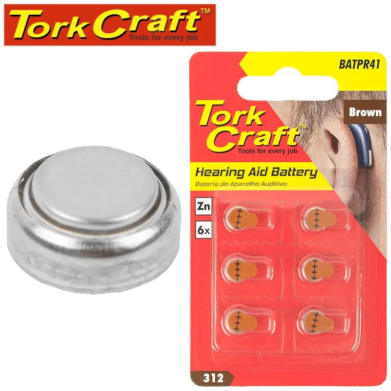 Tork Craft Pr41 Zinc-Air Hearing Aid Battery – 6-Pack (Brown Packaging) 1