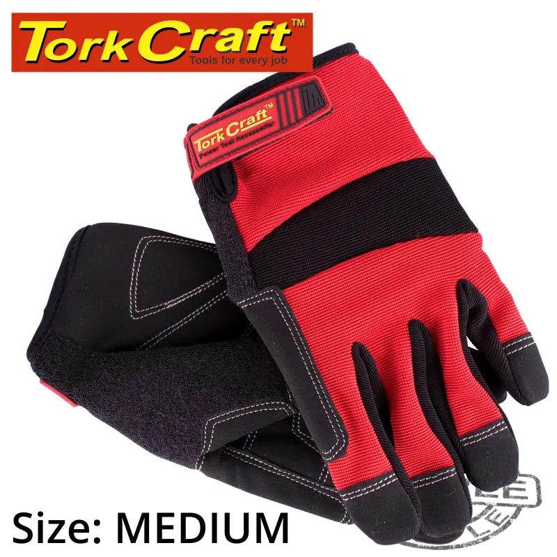 Tork Craft Red All-Purpose Work Glove – Medium, Touchscreen-Compatible Fingertips 1