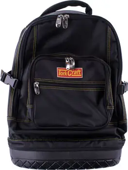 Tork Craft Rugged Tool Backpack – Black Nylon With Rubber Base (65 × 20 × 40 Cm) 1