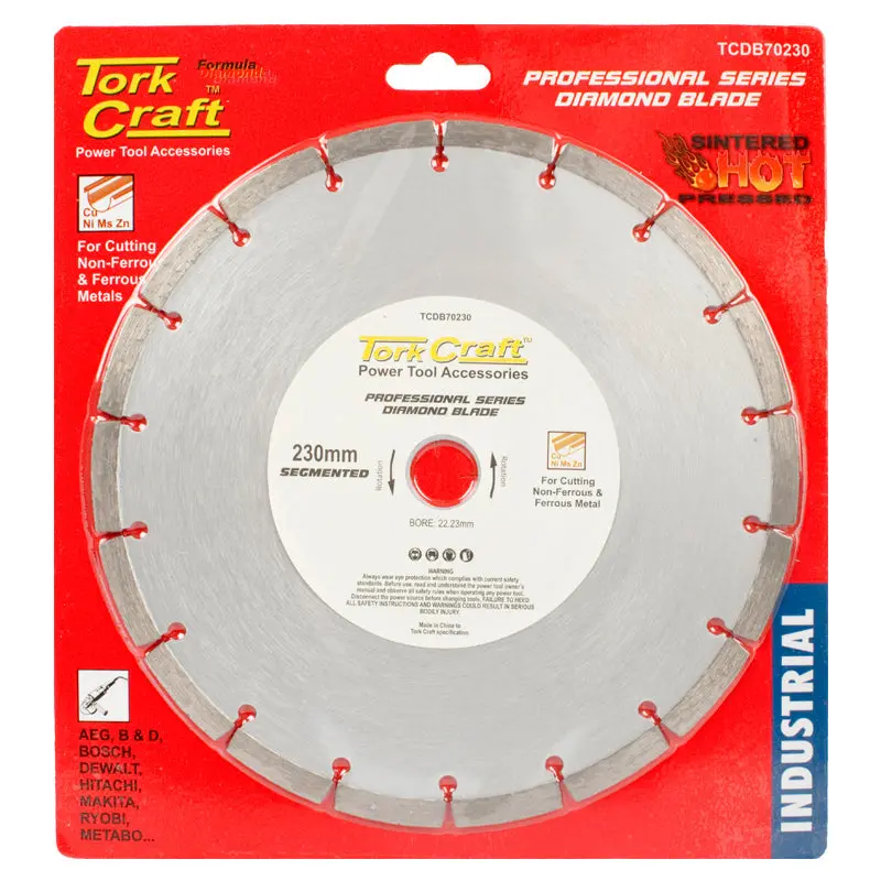 Tork Craft Segmented Diamond Blade – 230 Mm X 22.23 Mm, Designed For Metal Applications 1
