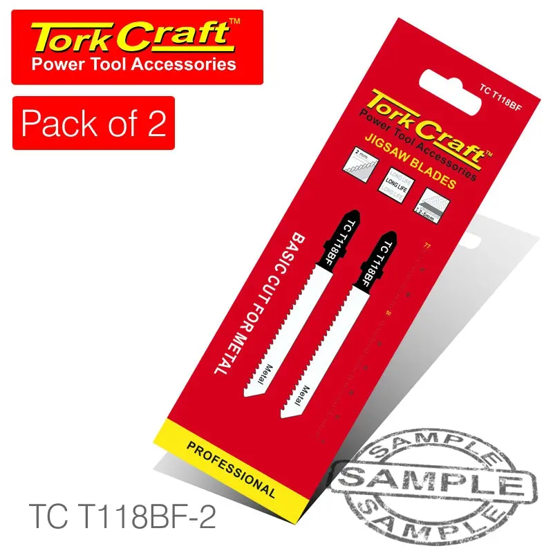 Tork Craft T-Shank Heavy-Duty Metal Jigsaw Blade – 75Mm, 2Mm, 12 Tpi (2-Pack) 1
