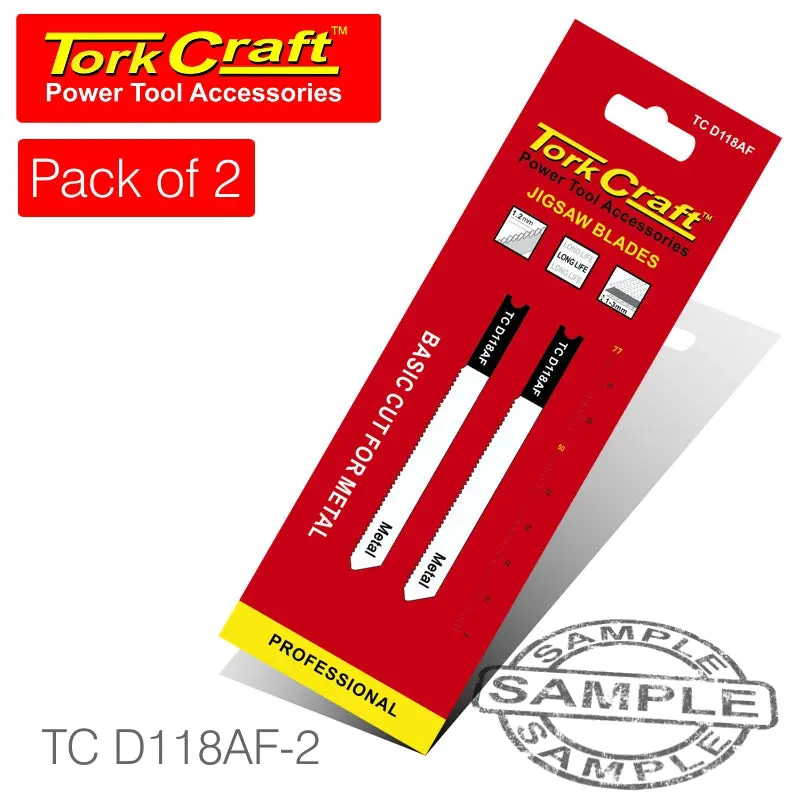 Tork Craft U-Shank Jigsaw Blade For Metal – 21 Tpi, 1.2Mm Thickness, Pack Of 2 1