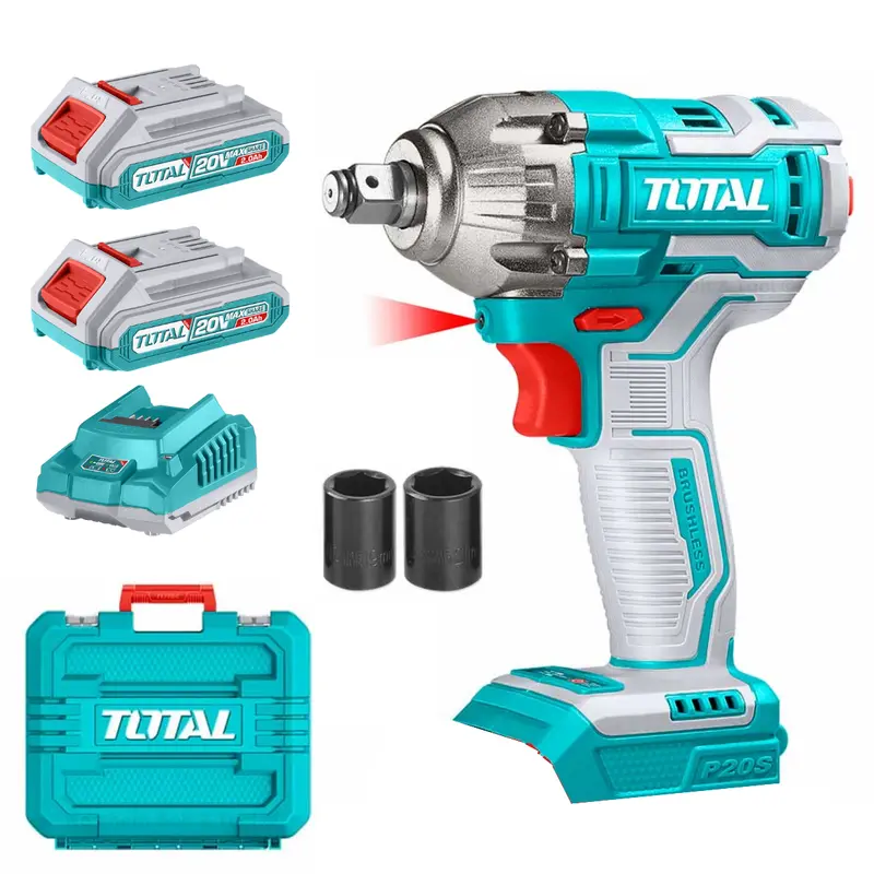 Total 20V Cordless Impact Wrench – 300Nm Kit With Batteries 1
