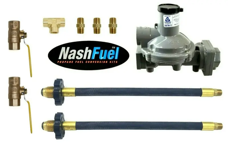 Twin-Stage Propane Regulator – 750K Btu/H, Dual-Tank Ready With 750K Ball Valve 1