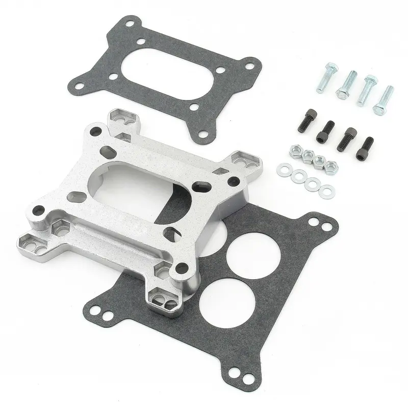 Two-Barrel To Four-Barrel Carburetor Intake Manifold Adapter With Throttle Plate 1