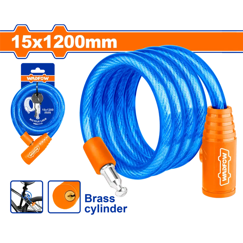 Wadfow 15Mm X 1200Mm Reinforced Cable Bike Lock – Flexible Security 1