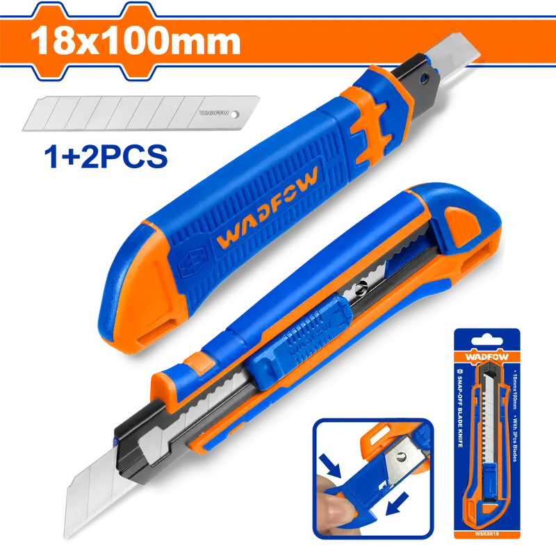 Wadfow 170Mm Heavy-Duty Snap-Off Blade Knife With Retractable Design 1
