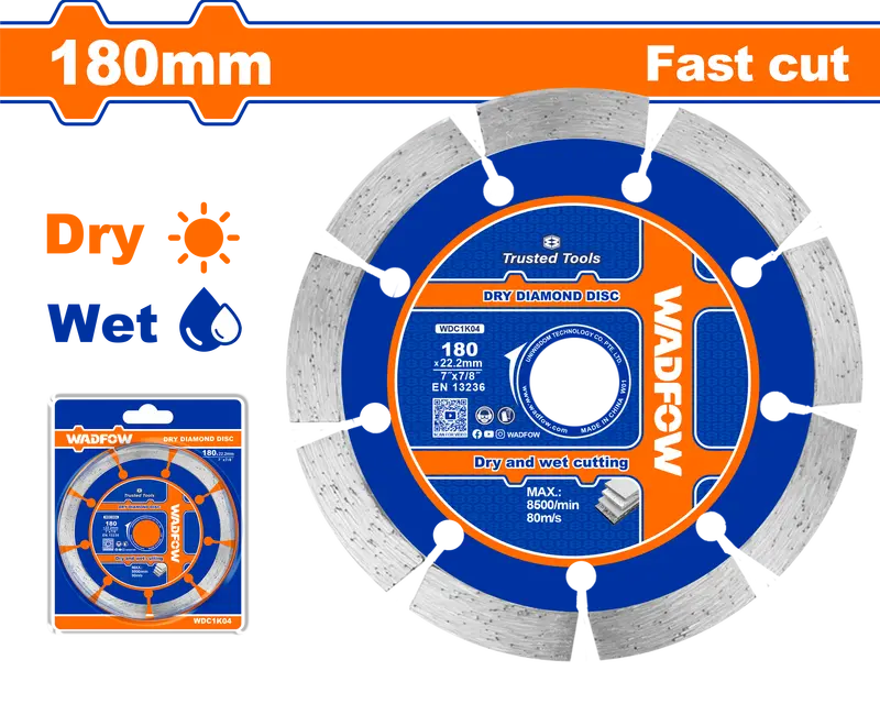 Wadfow 180Mm Dry Diamond Cutting Disc For Masonry And Concrete 1