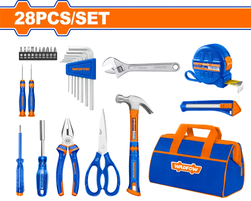 Wadfow 28-Piece Hand Tool Kit For Home Repair And Maintenance 1