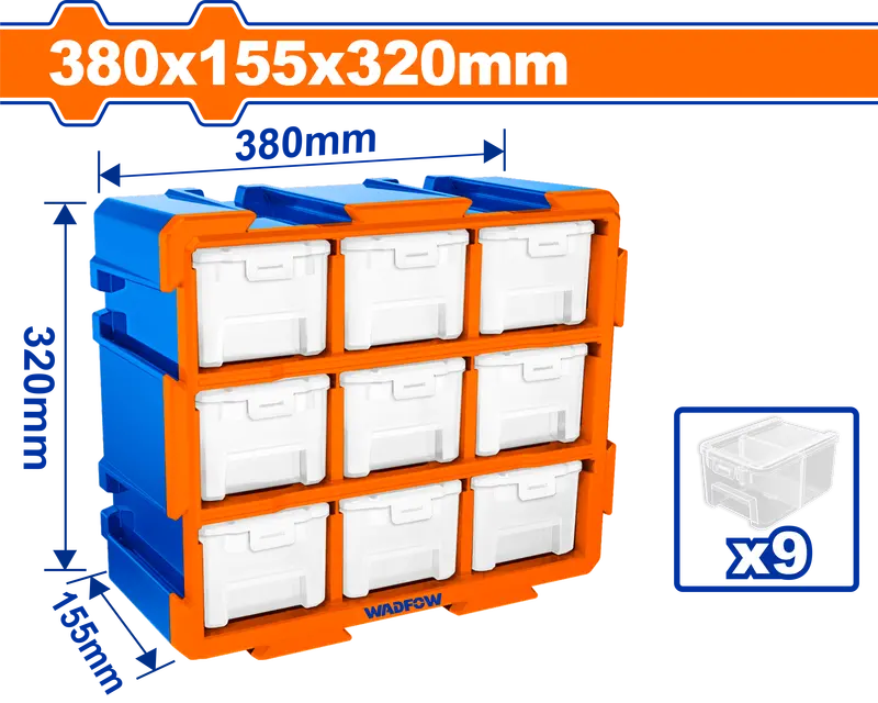 Wadfow 380X155X320Mm Slim-Fit Modular Storage Tower 1