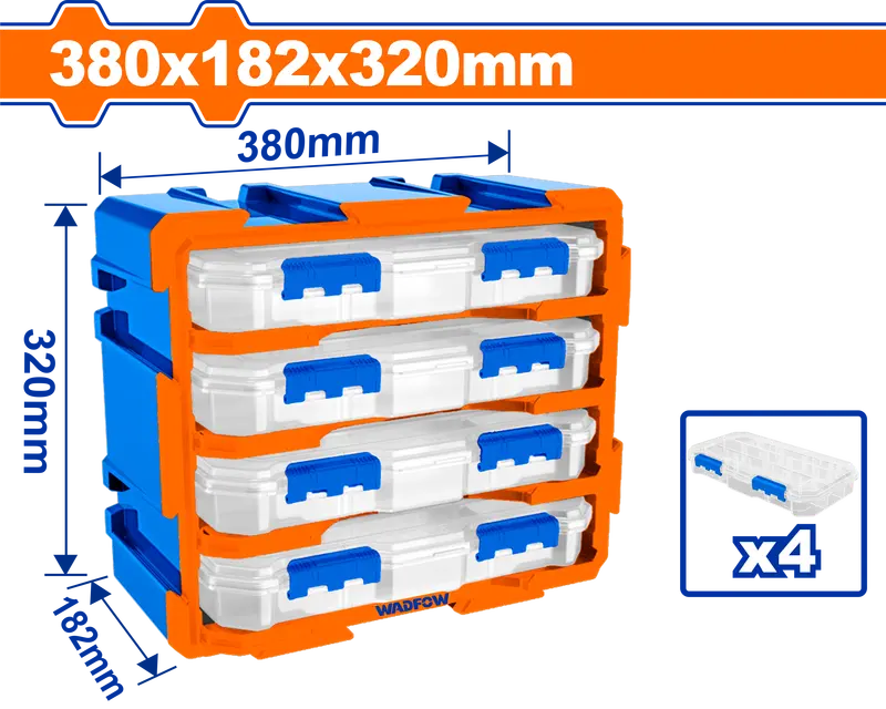 Wadfow 380X182X320Mm Modular Storage Tower With Stackable Design 1