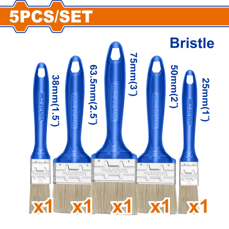 Wadfow 5-Piece Premium Paint Brush Set For Interior/Exterior Use 1