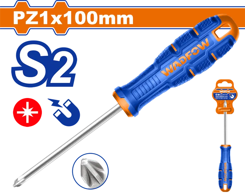 Wadfow Pz1 Pozidriv Screwdriver – 100Mm Shaft 1