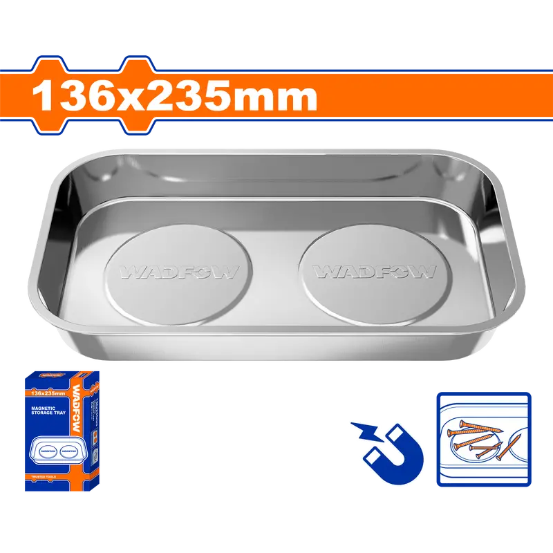 Wadfow Steel Magnetic Storage Tray With Non-Slip Base 1