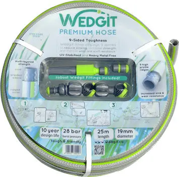 Wedgit Premium Reinforced Hose – 19Mm (3/4-Inch) X 25M With Complete Starter Kit 1