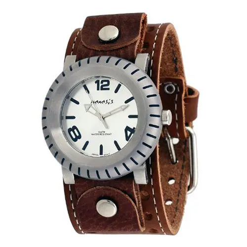 Wheelmen-Inspired Brown Leather Watch Band Bsth079S 1