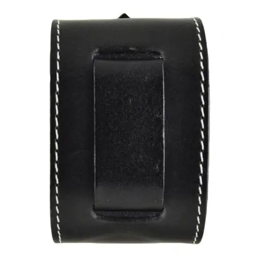 Wide Black Leather Cuff With White Stitching 1