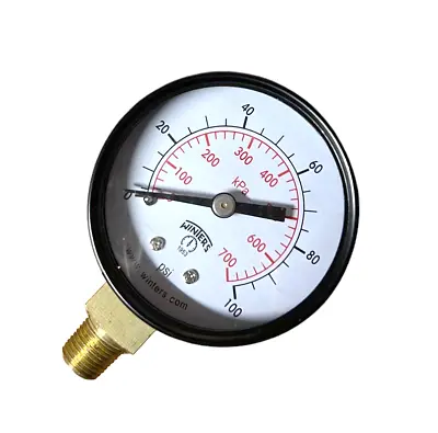 Winters E208 2" Economy Pressure Gauge – 100 Psi, 1/8" Npt Thread 1
