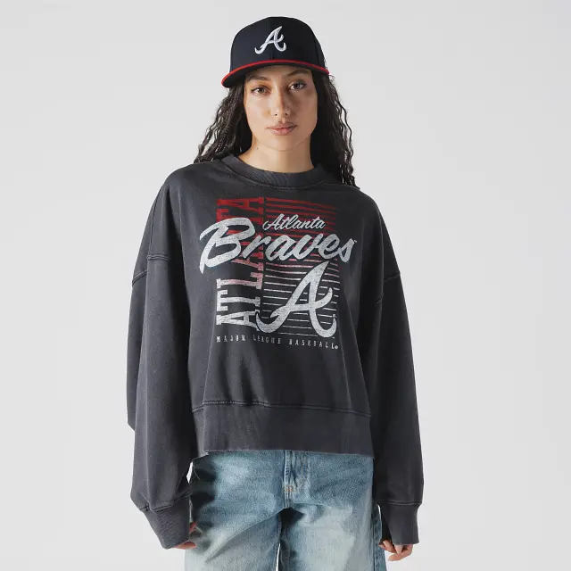 Women'S Atlanta Braves Mlb Throwback Hoodie 1
