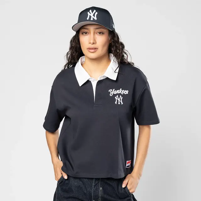 Women'S New York Yankees Mlb Polo-Style Throwback Tee 1