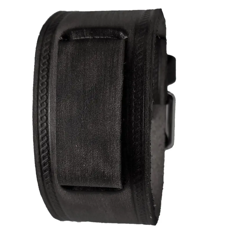Woven Distressed Black Leather Cuff Band 1