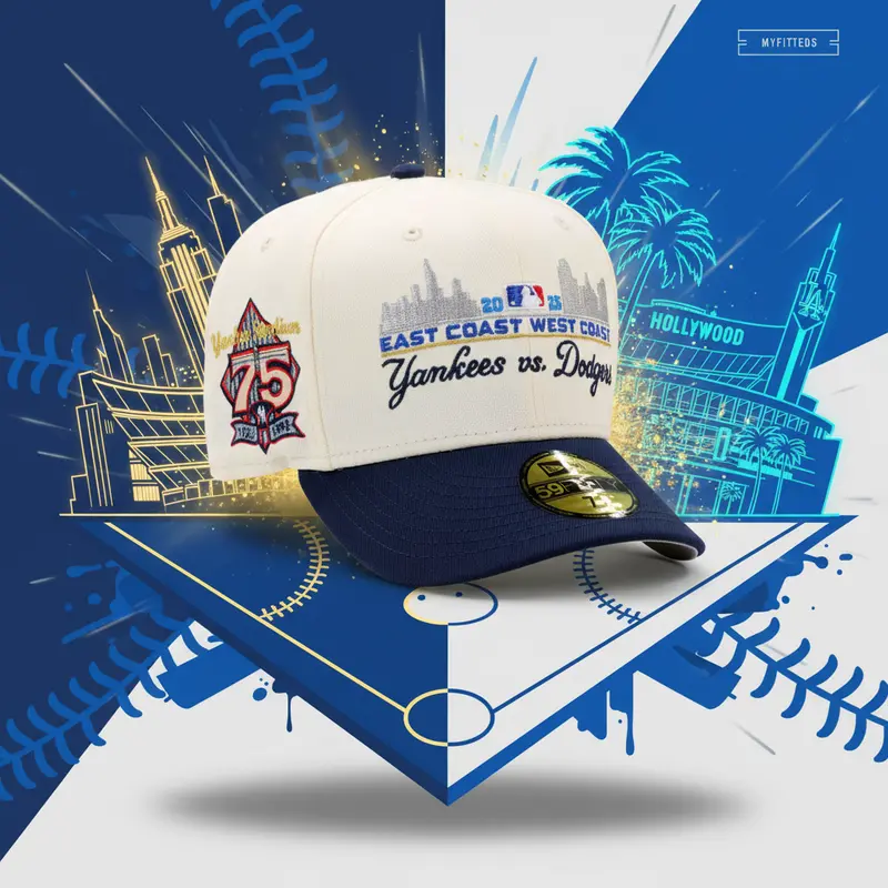 Yankees Vs Dodgers 2025 Stadium Dual-City Off-White Cap – New Era 1