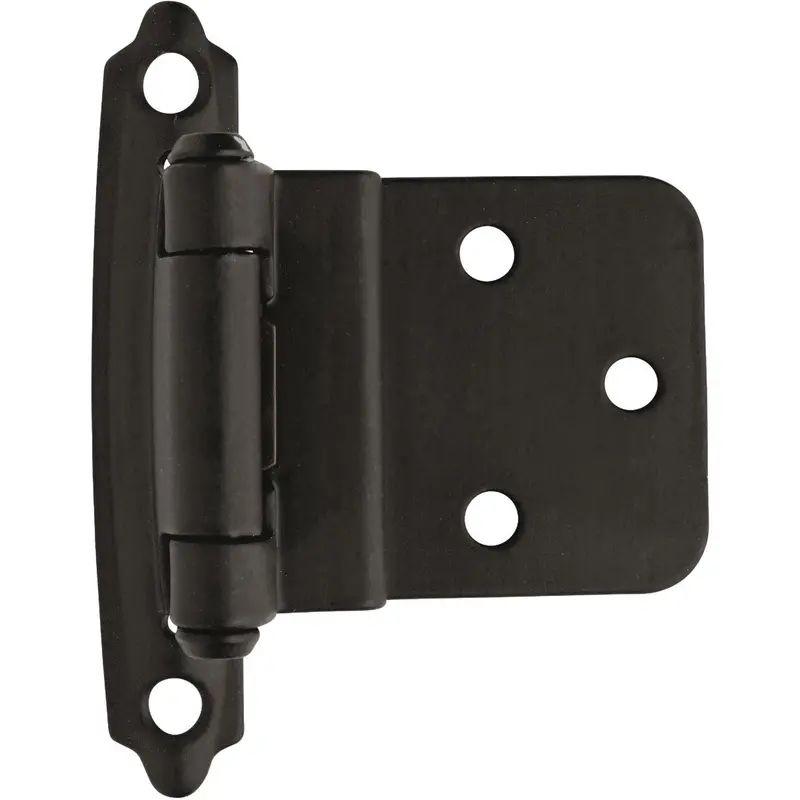 Amerock Flat Black Self-Closing Inset Hinge – 3/8-Inch Face-Mount, Soft-Close Cabinet Hardware (2-Pack) 1