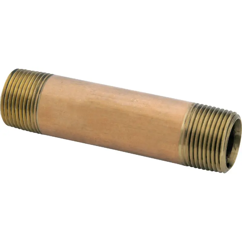 Anderson Metals Red Brass Pipe Nipple – 3/4" X 2", Close Coupling Style 1
