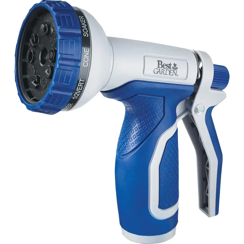 Best Garden Adjustable Spray Nozzle – 10-Pattern Plastic Watering Wand (Blue/Gray) 1