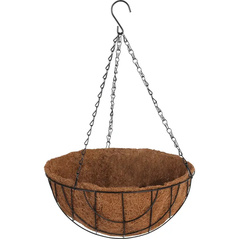 Best Garden Steel Hanging Plant Basket – 12" Diameter, Black Powder-Coated Finish 1