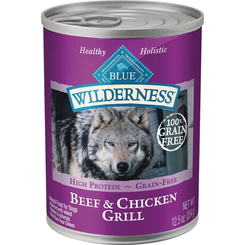 Blue Buffalo Wilderness Grain-Free Wet Dog Food – Beef & Chicken Recipe, 12.5 Oz 1