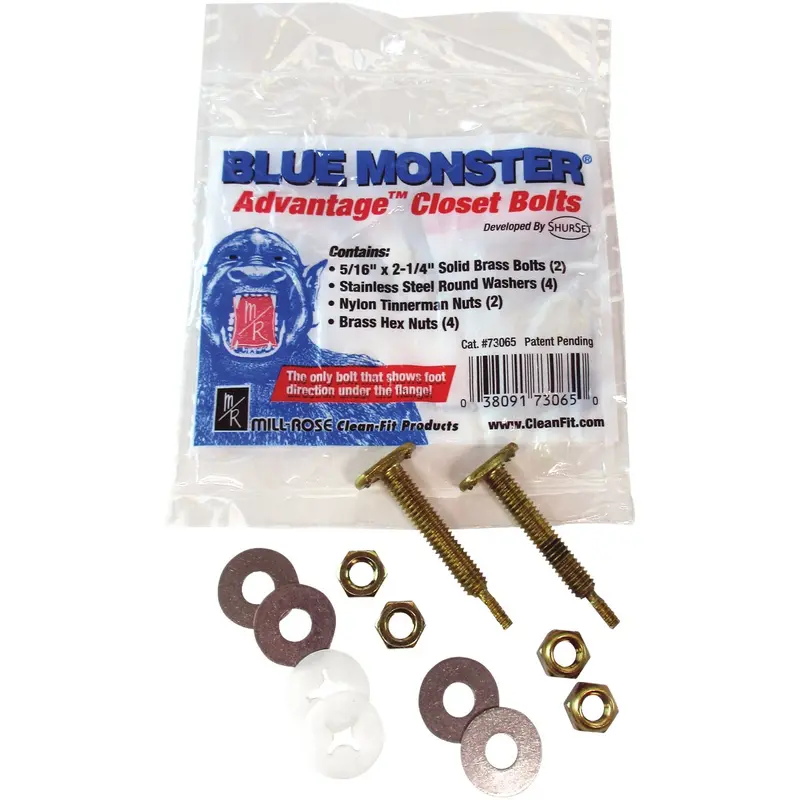 Blue Monster Advantage Closet Bolt Kit – 5/16" X 2.25", Heavy-Duty Hardware 1