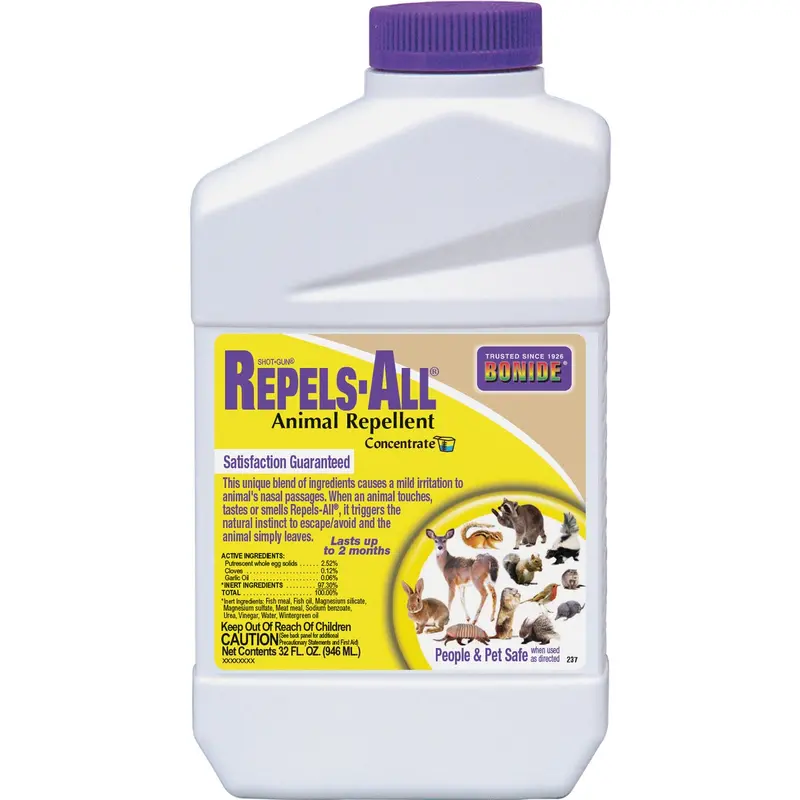 Bonide Repels-All Animal Repellent Concentrate – 1-Quart Formula For Outdoor Pest Deterrence 1