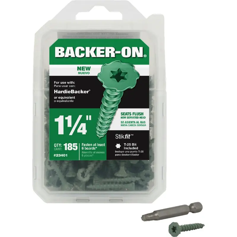 Buildex Backer-On Cement Board Screws – #9 X 1-1/4 In., 185-Count 1