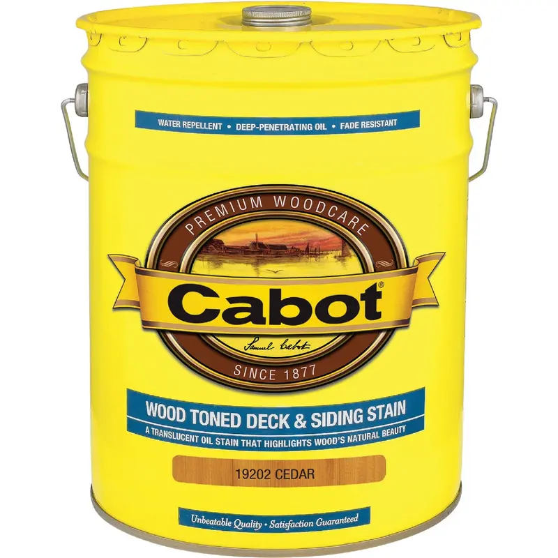 Cabot Cedar-Toned Exterior Stain – Low-Voc Wood Toner For Decks & Siding, 5-Gallon Pail 1