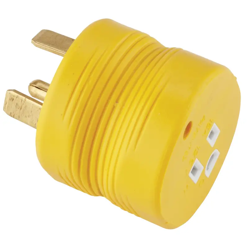 Camco Power Grip Rv Adapter: 30A Male To 15A Female 1