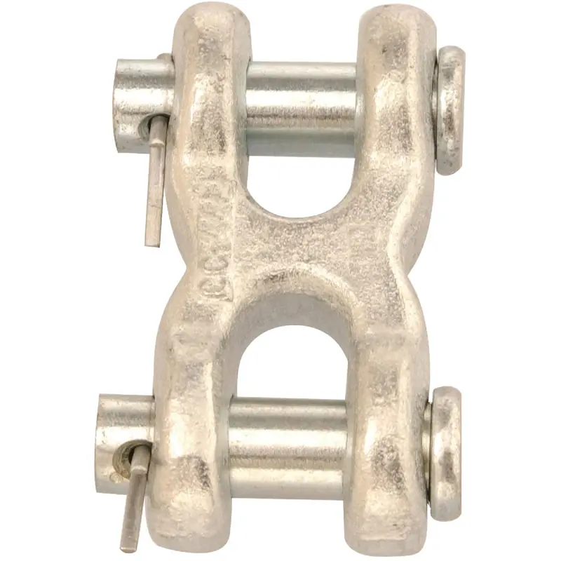 Campbell Forged Steel Double Clevis Mid Link – 1/4" × 5/16", Zinc-Plated Hardware Connector 1