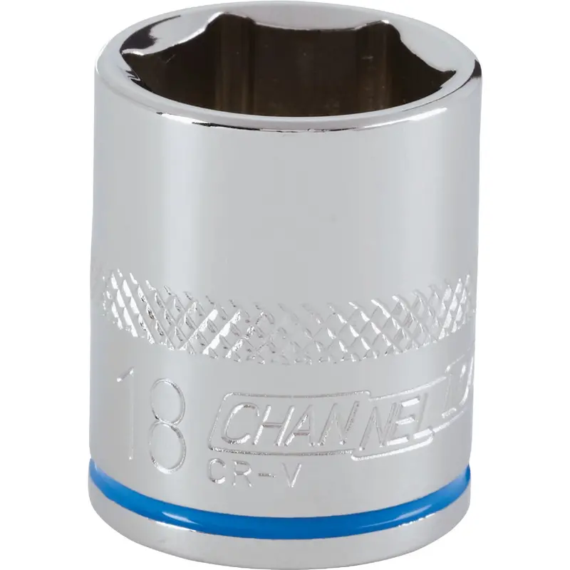 Channellock 3/8-Inch Drive Metric Socket – 18Mm, 6-Point Shallow Design 1