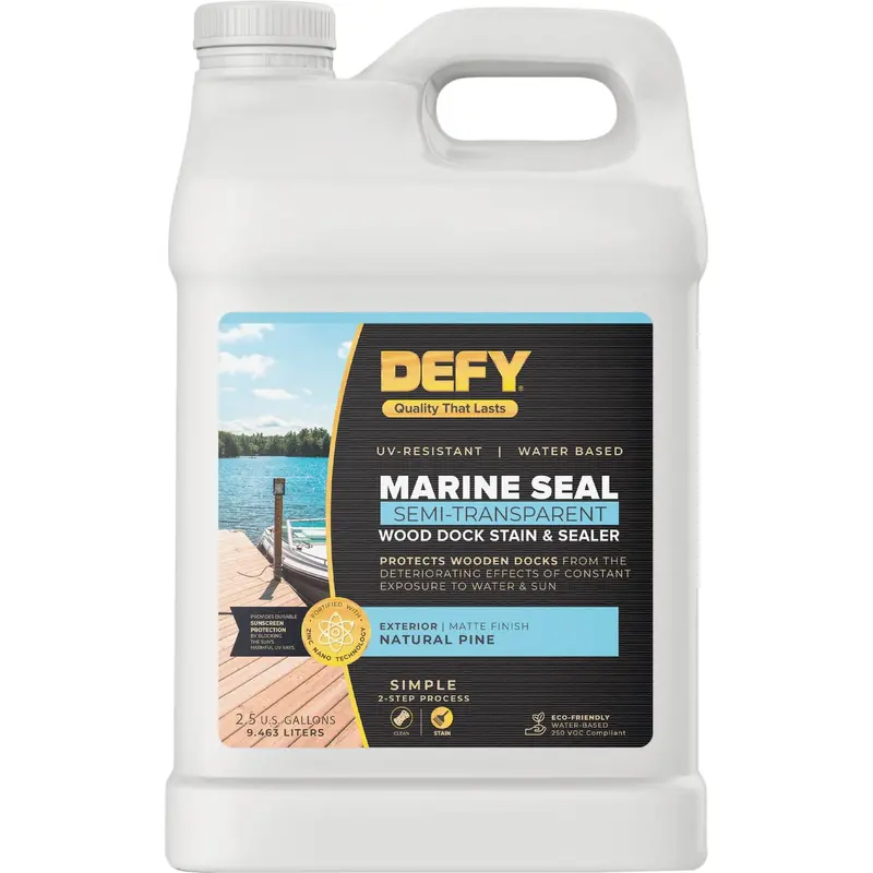 Defy Marine Seal Natural Pine Wood Dock Stain & Sealer – 2.5-Gallon Container 1