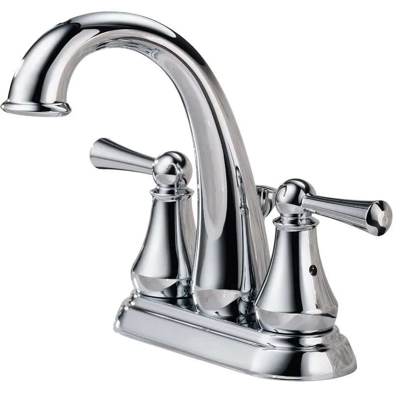Delta Lewiston Bathroom Faucet – Chrome, 2-Handle Lever, 4" Centerset With Pop-Up Drain Assembly 1