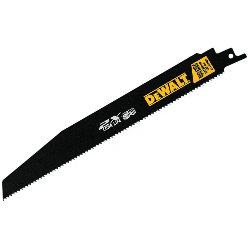 Dewalt 2X 9" 10 Tpi Reciprocating Saw Blades – 5-Pack General-Purpose Bi-Metal Cutting Set 1