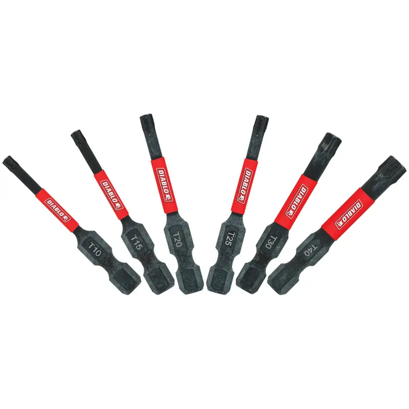 Diablo Torx Impact Screwdriver Bit Set – 2-Inch, 6-Piece Kit 1