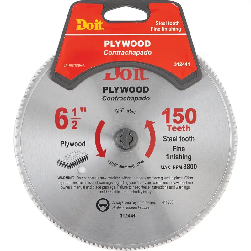 Do It 6.5" 150-Tooth Plywood-Cut Circular Saw Blade – Precision Carbide-Tipped 1