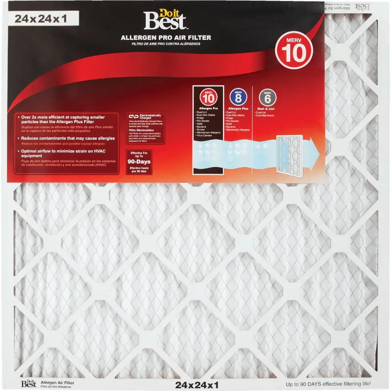 Do It Best Allergen Pro Furnace Filter – 24" X 24" X 1", Merv 10 Rating For Enhanced Air Quality 1
